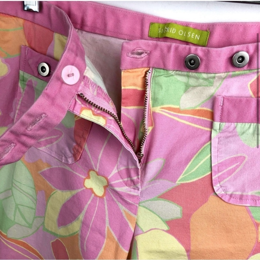 Sigrid Olsen mod pastel floral ankle pants - Size: 6 - Picture 3 of 12
